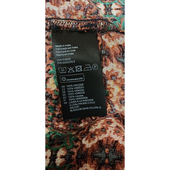 H&M Round Neck Long Sleeve Multicolor Floral Dress Size US 8 - Picture 7 of 7